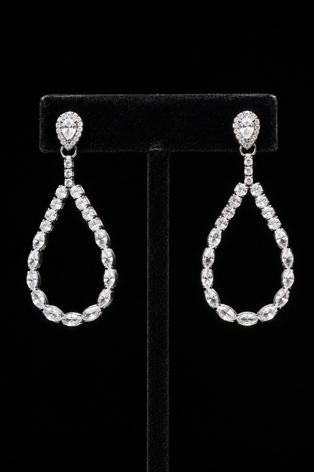 Halo Teardrop Drop Earrings