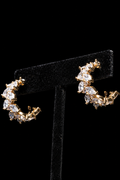 Golden Ivy Crystal Hoops