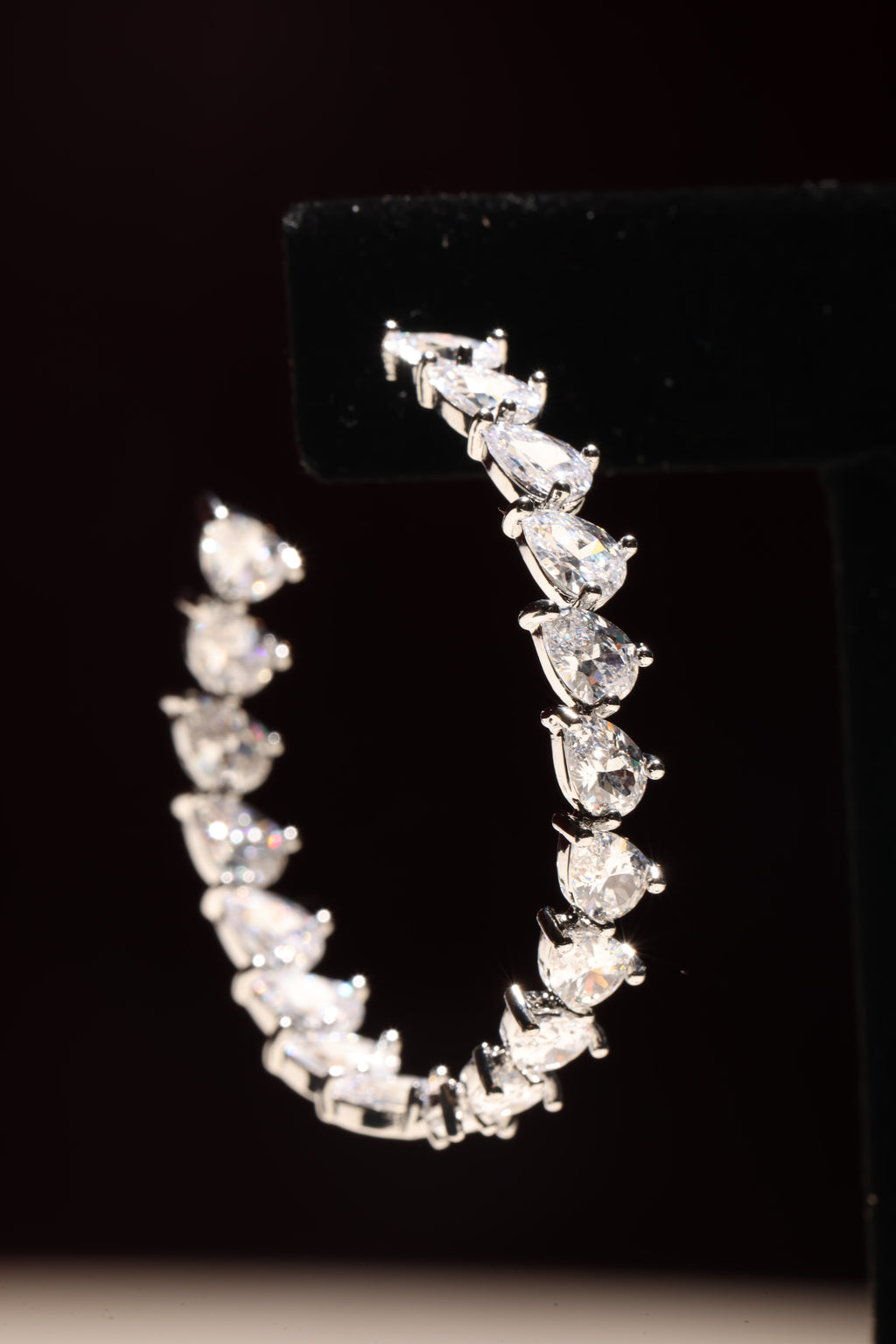 Silver Swarovski Large Hoops