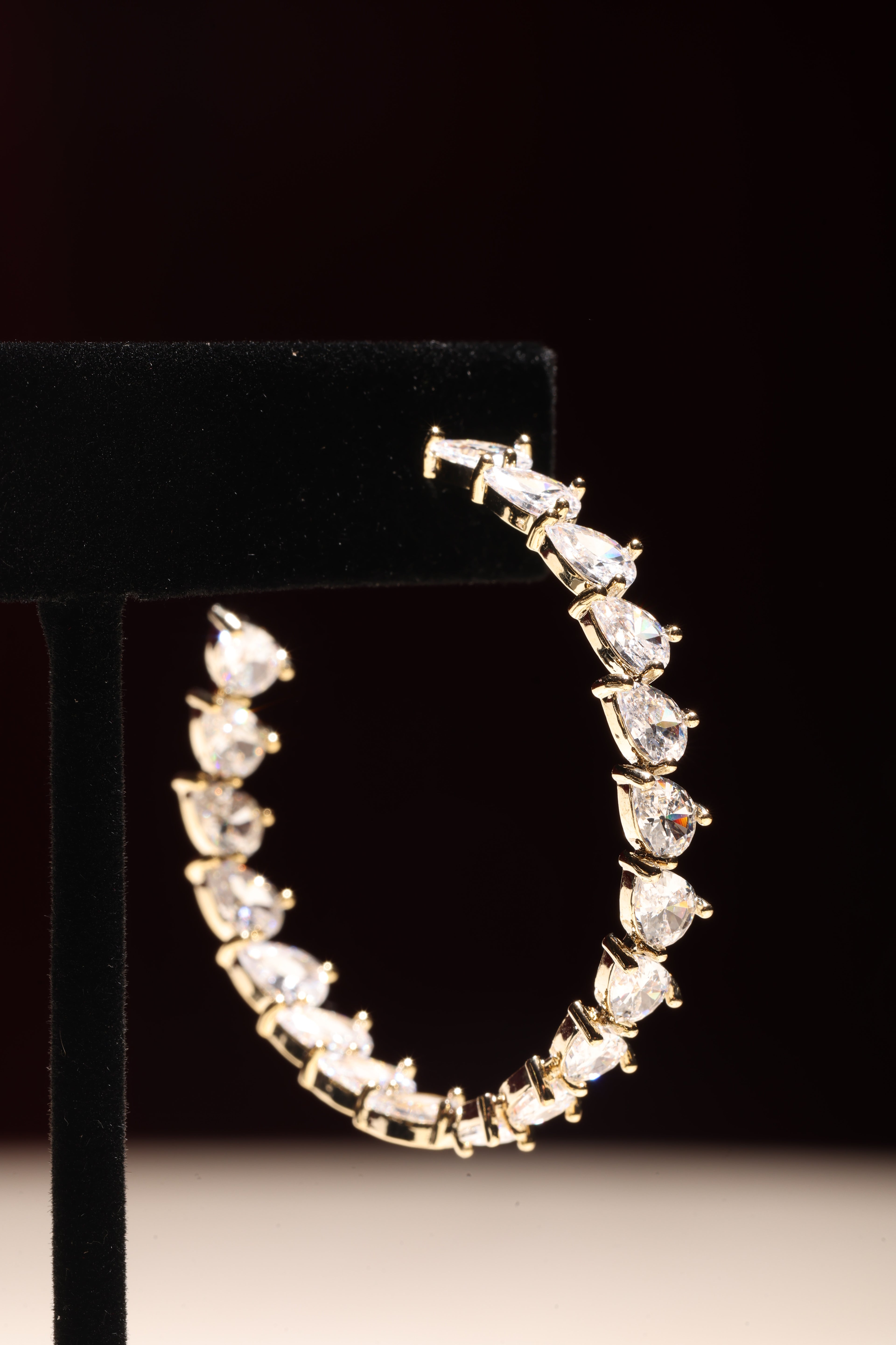 Gold Swarovski Large Hoops