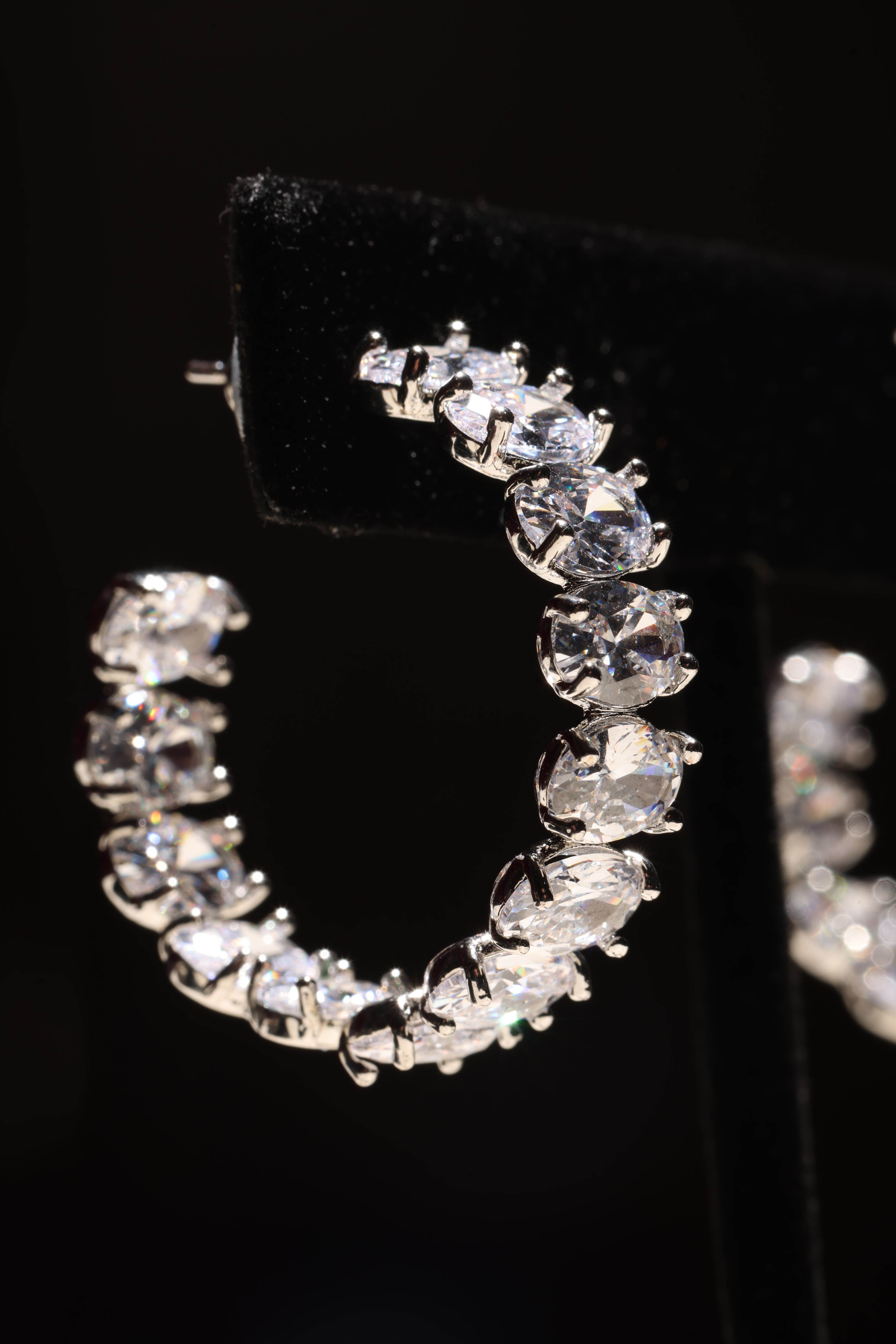 Silver Swarovski Medium Hoops