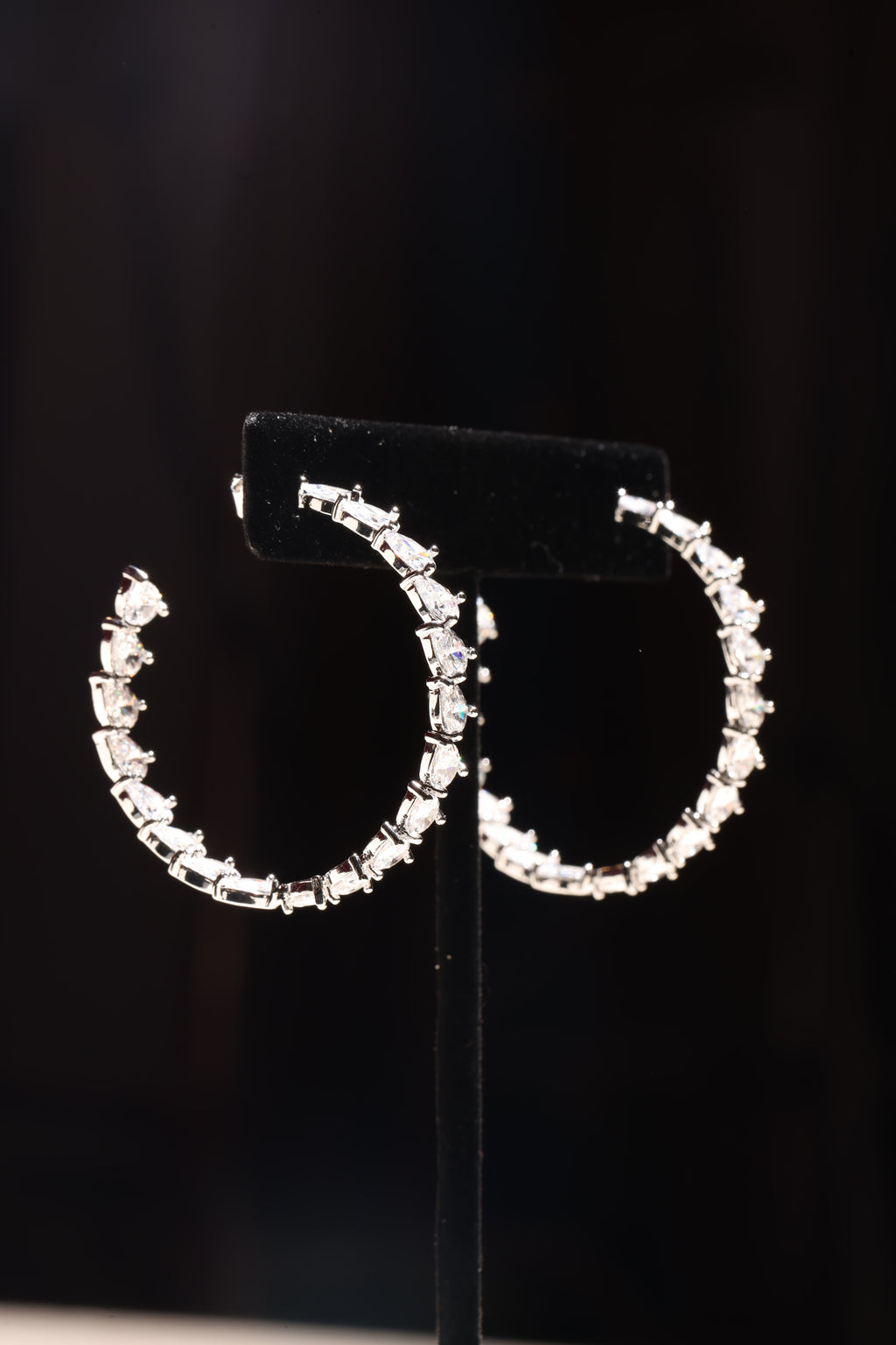 Silver Swarovski Large Hoops