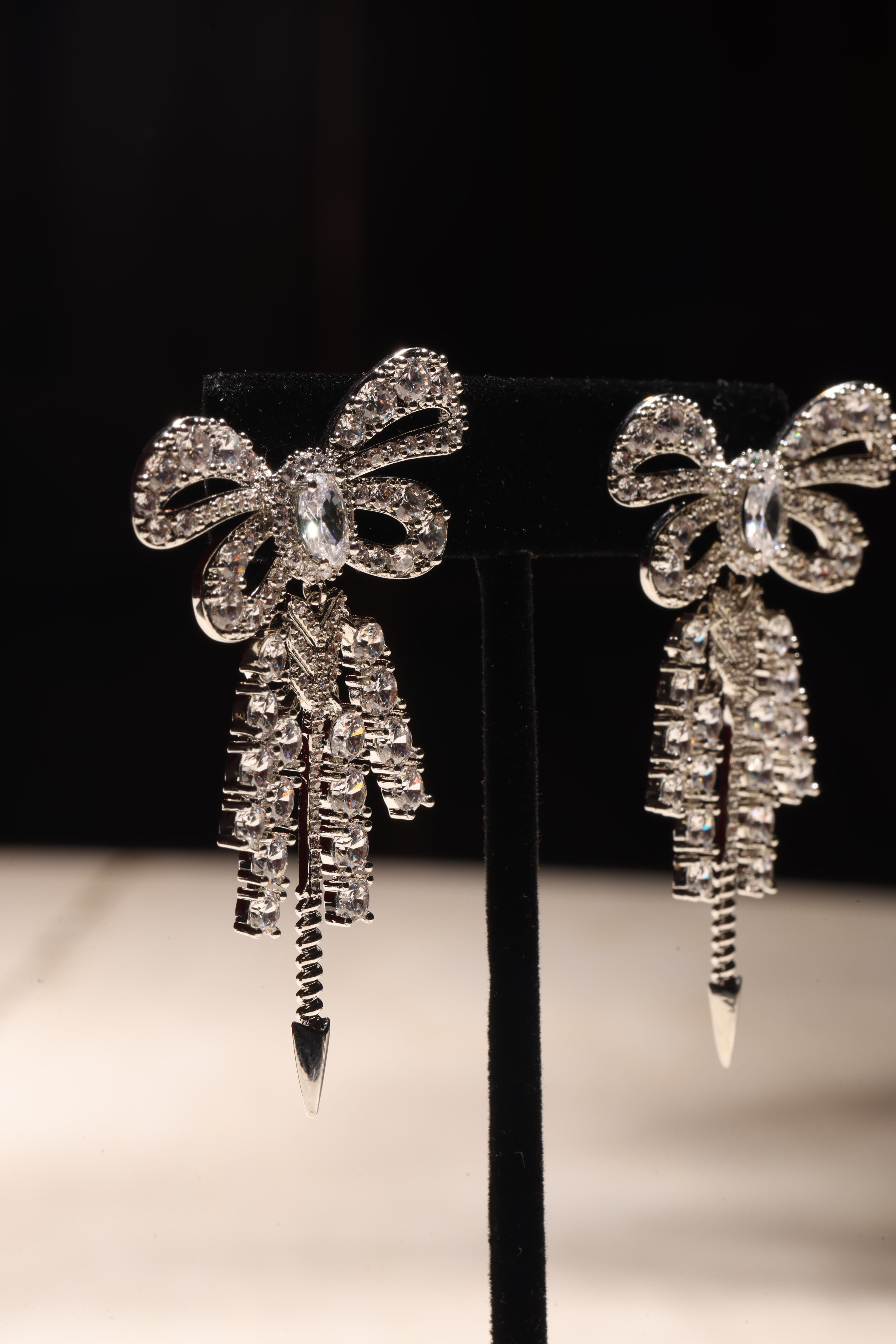 SWAROVSKI CRYSTAL BOW EARRINGS