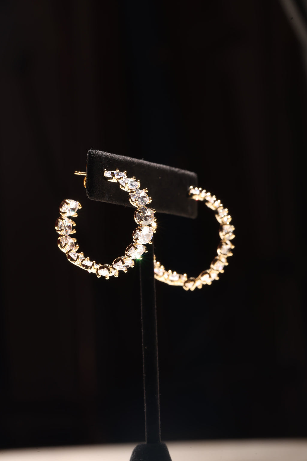 Gold Swarovski Medium Hoops