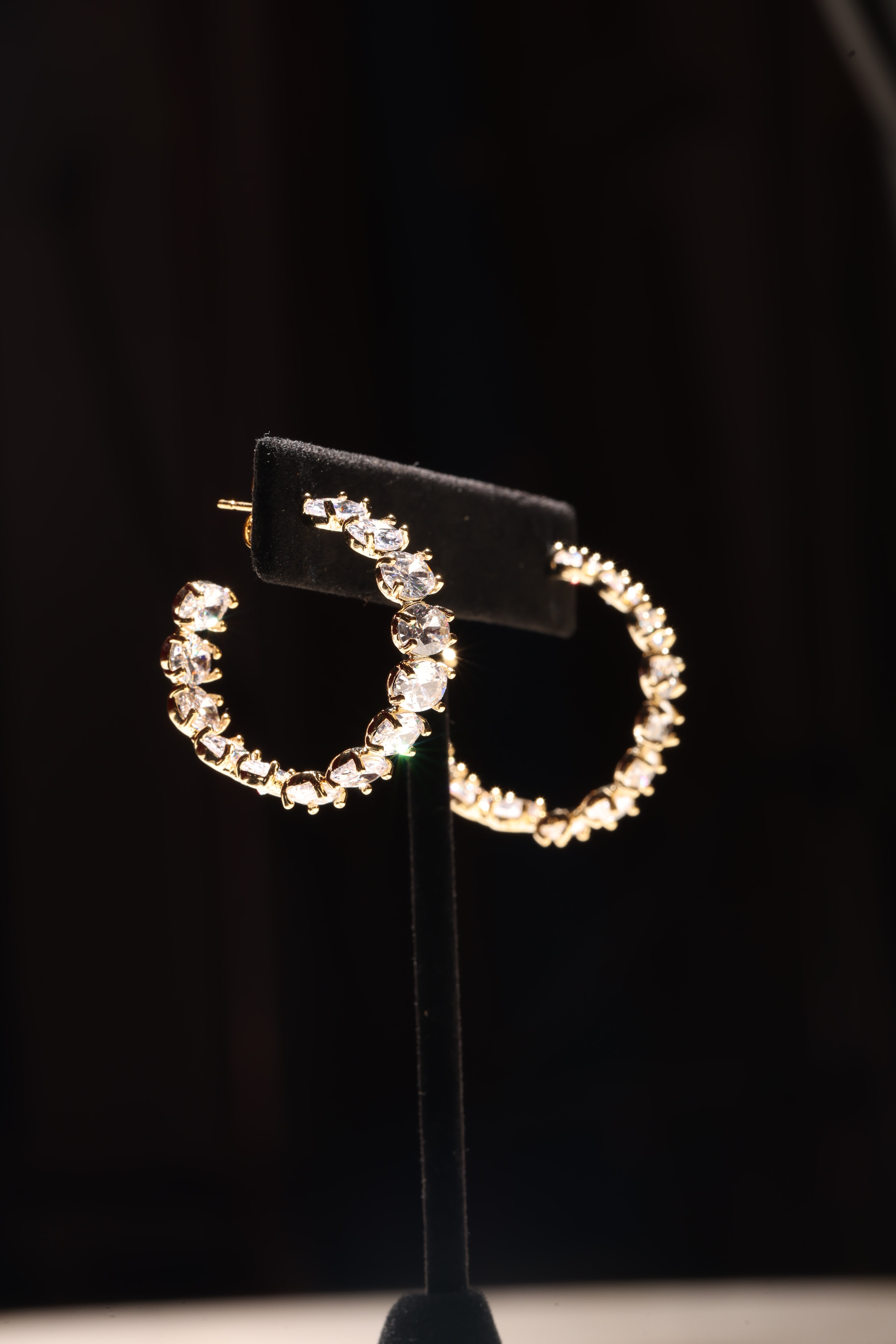 Gold Swarovski Medium Hoops