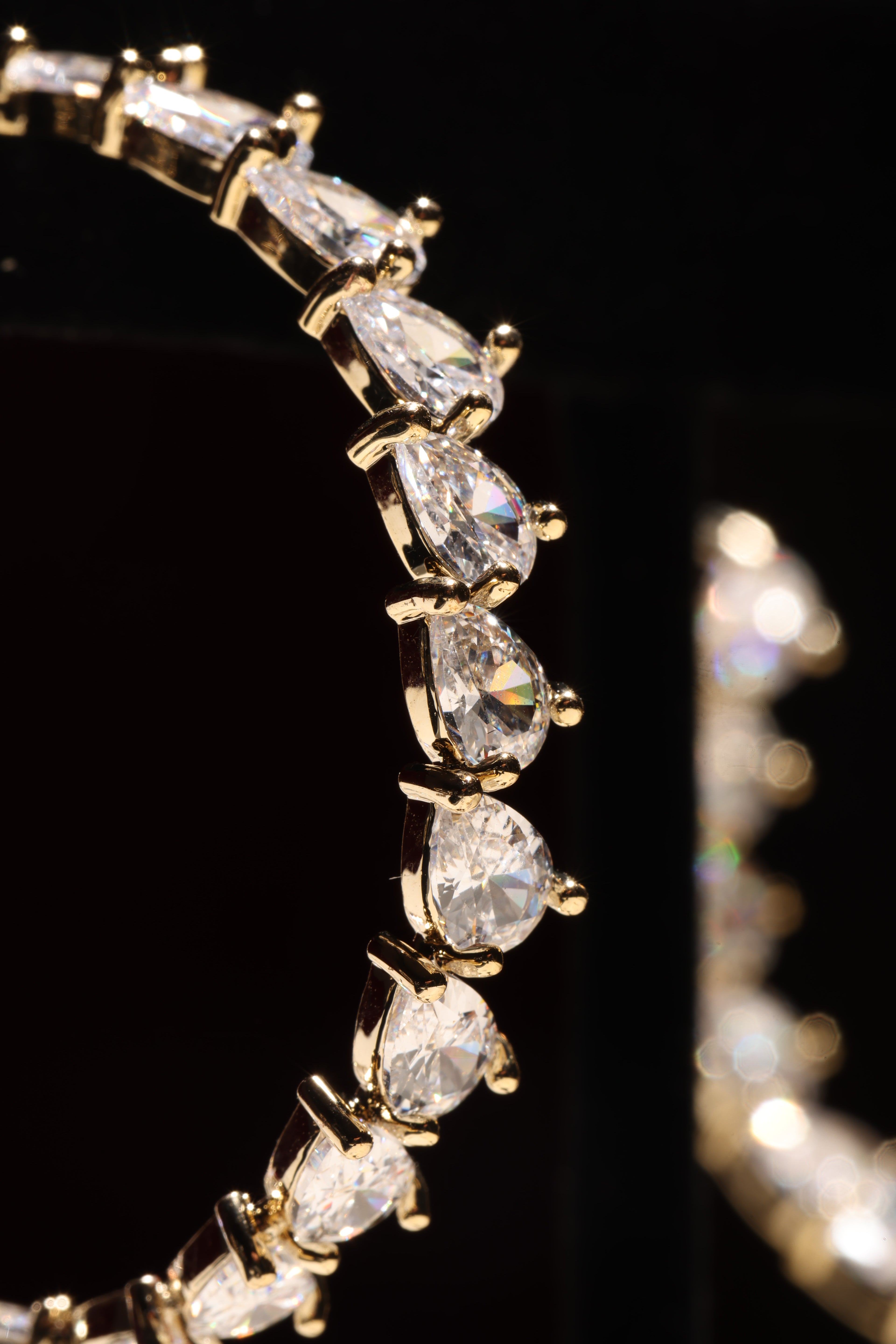 Gold Swarovski Large Hoops