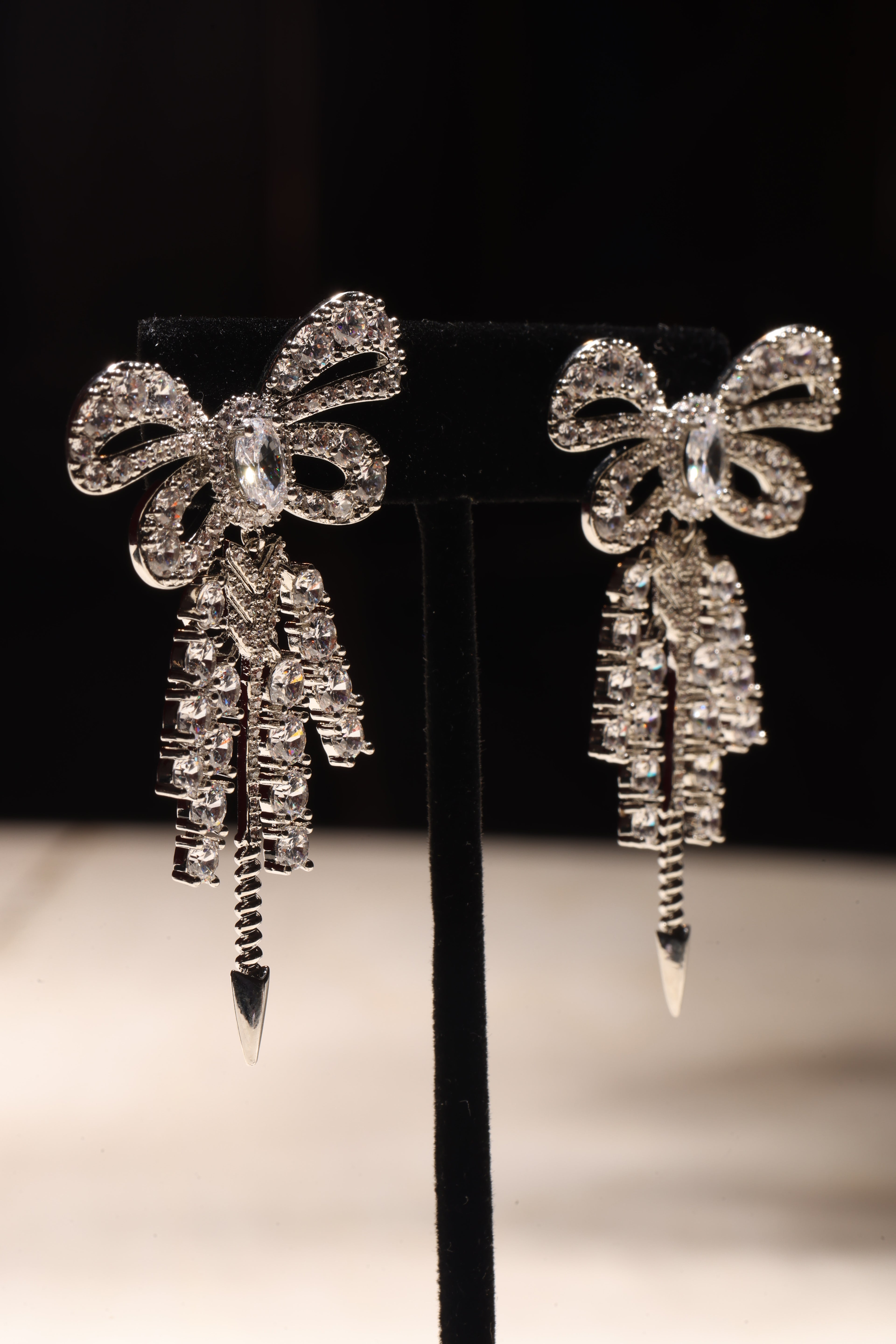 SWAROVSKI CRYSTAL BOW EARRINGS