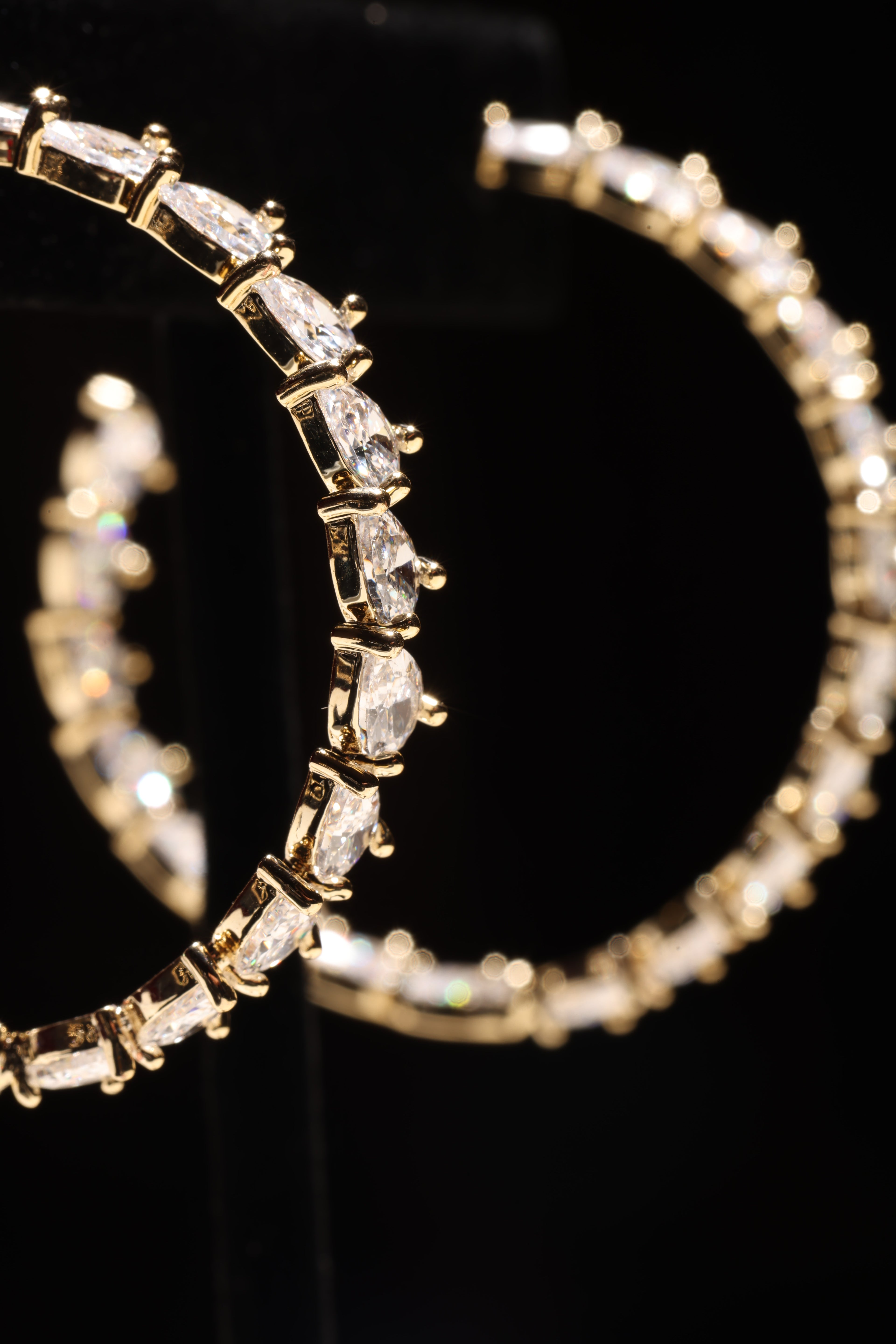 Gold Swarovski Large Hoops