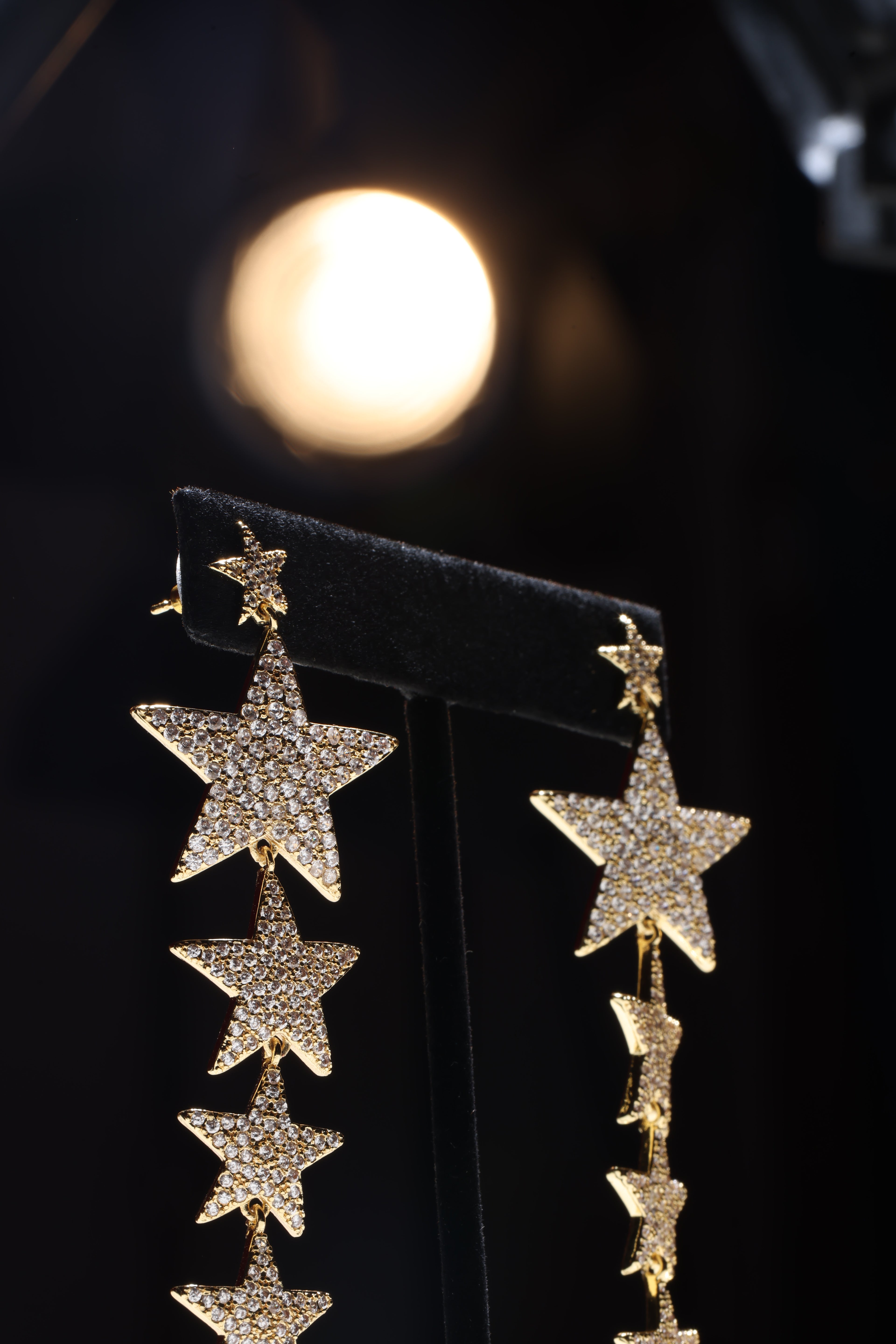 GOLD SWAROVSKI CRYSTAL STAR EARRINGS