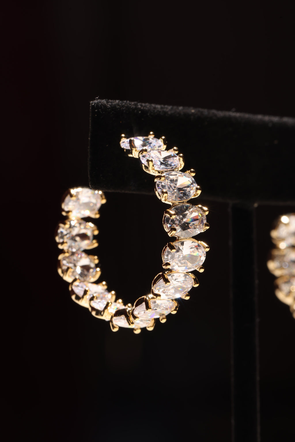 Gold Swarovski Medium Hoops