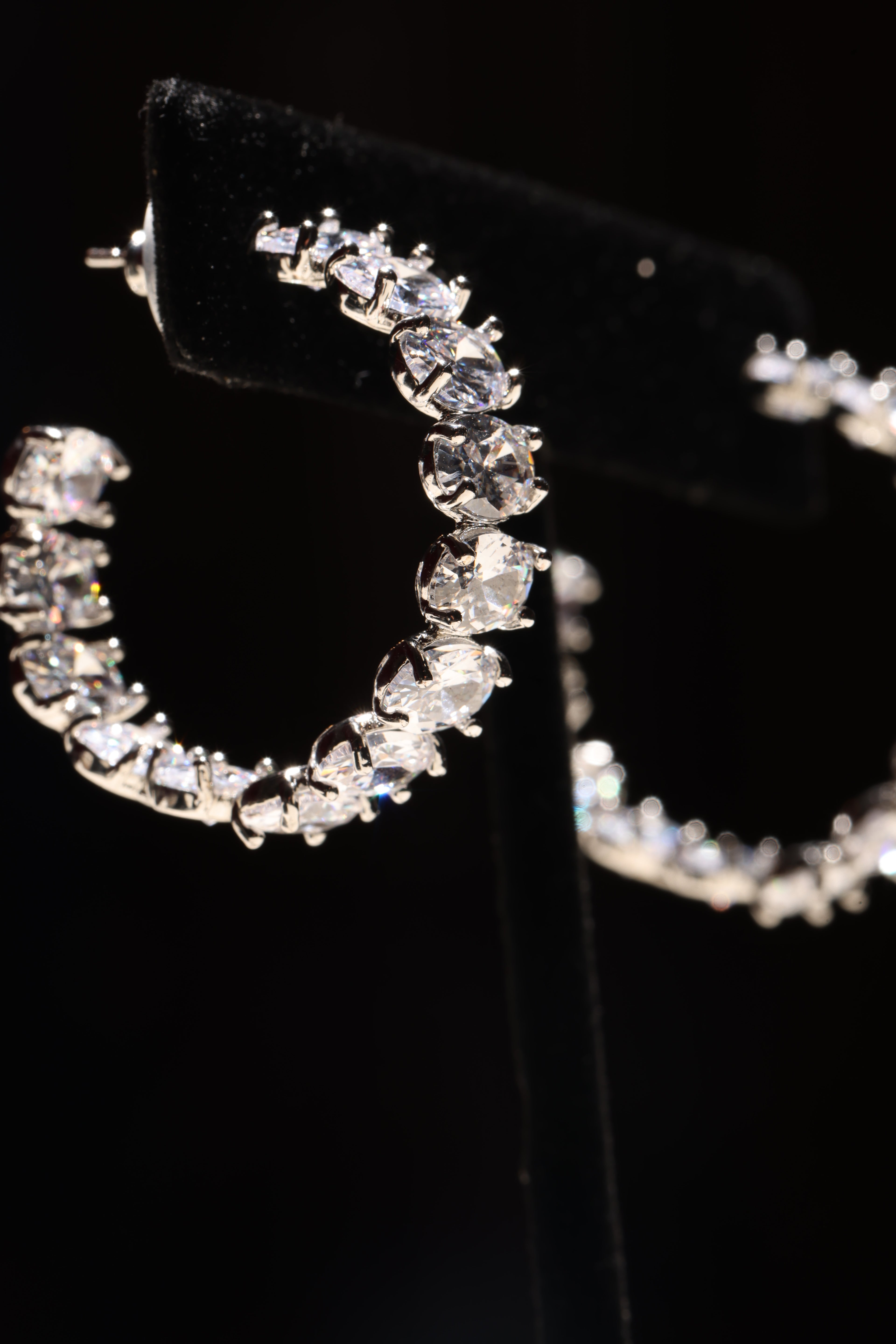 Silver Swarovski Medium Hoops