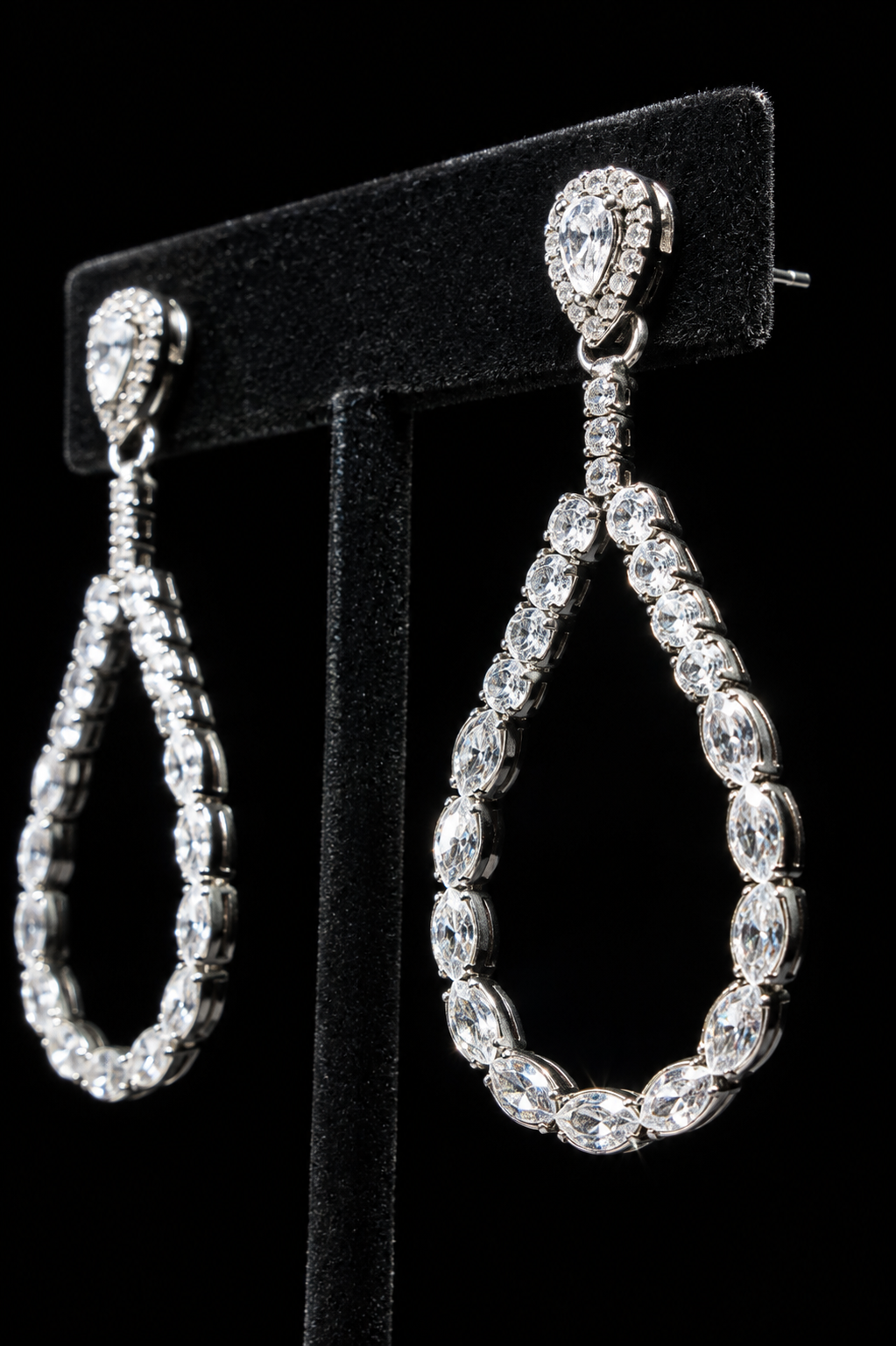 Halo Teardrop Drop Earrings