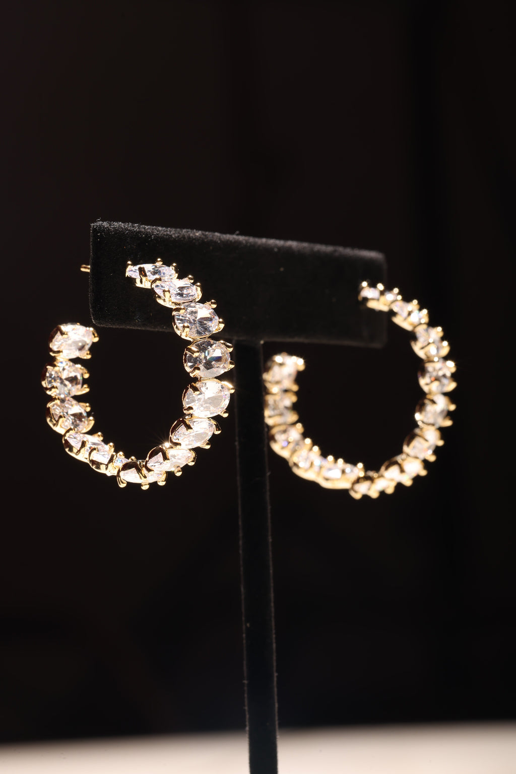 Gold Swarovski Medium Hoops