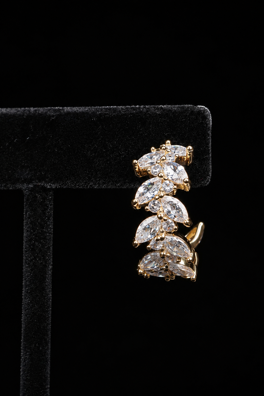 Golden Ivy Crystal Hoops