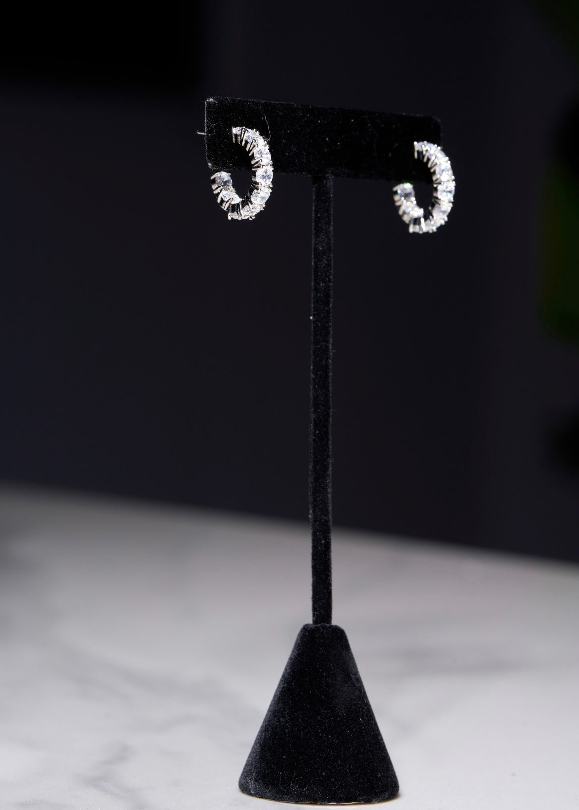 Silver Swarovski Small Hoops