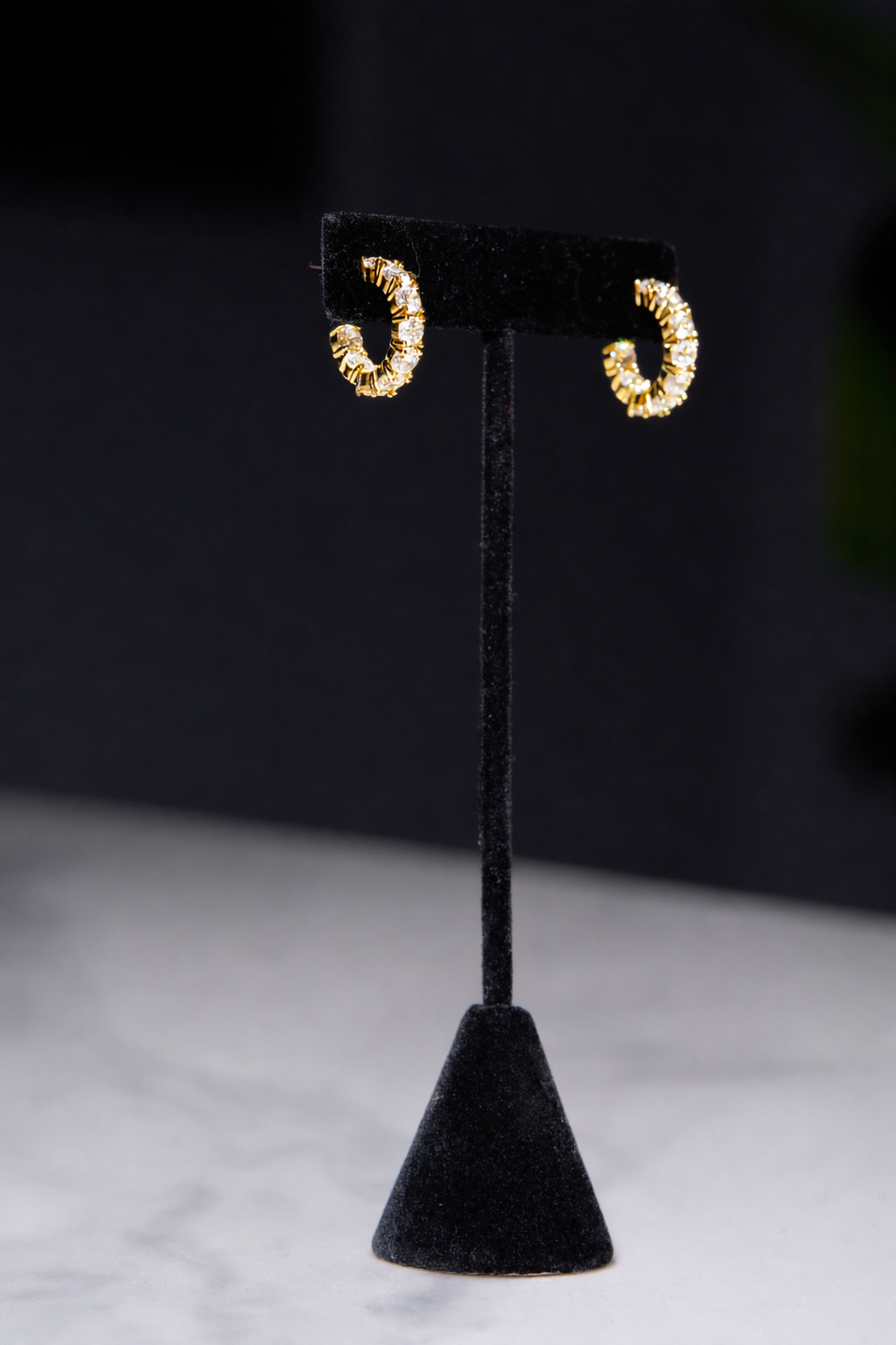 Gold Swarovski Small Hoops